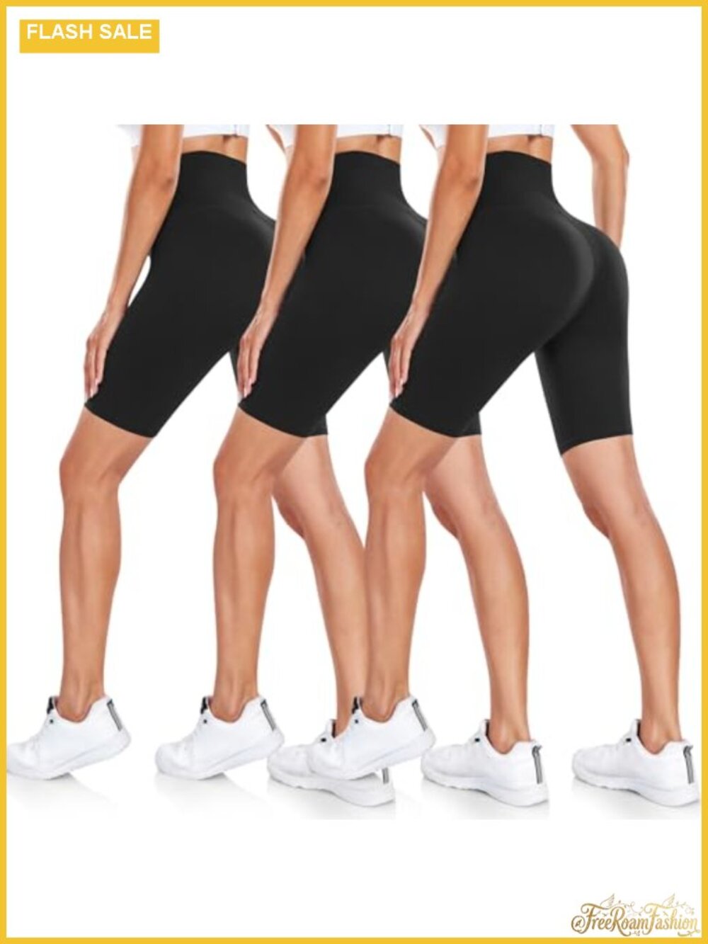 3 Pack High Waisted Biking Shorts Women 92% Polyester 8% Spandex Yoga Workout